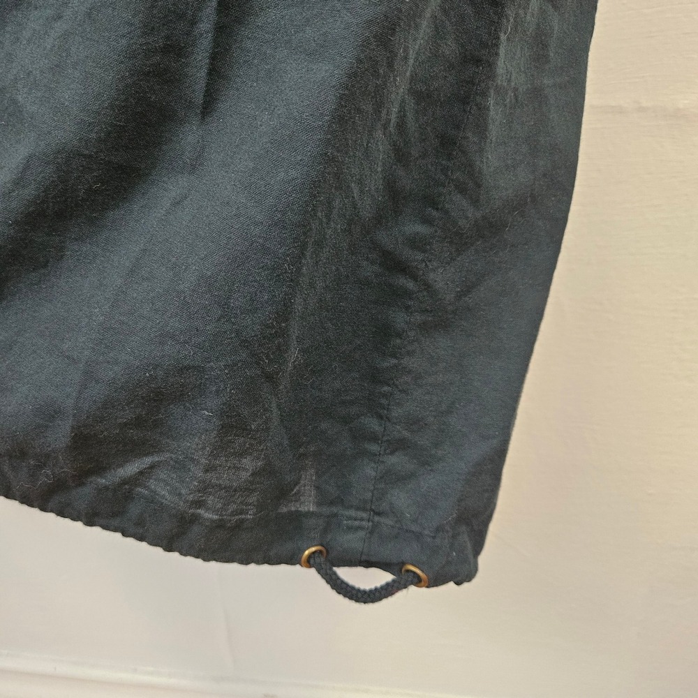 Mujiya Asymmetrical Artsy Midi Dress Sz XL? Black Button Drawstring Lagenlook - Picture 10 of 14